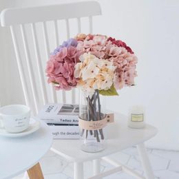 Decorative Flowers High Quality Pink Artificial Silk Hydrangea Scrapbooking Vase For Wedding Fake Plants DIY Home Table Decor