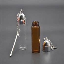 Glass Bottle Snuff Height 72mm Dispenser Bullet Rocket Snorter Pill bottle Box Snuff Snorter Case Sniff With Metal Scrapper ZZ