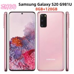 تم تجديده Samsung Galaxy S20 G981U G981U1 128GB 12GB غير مؤمن الهاتف المحمول الأصلي OCTA CORE 6.2 
