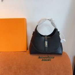 Designer Underarm Shoulder Bag 7A Fashion Tote Womens Half Moon Bag Luxury Handbag Emboss flower Large capacity Hobo Wallet Classic Bags 24cm