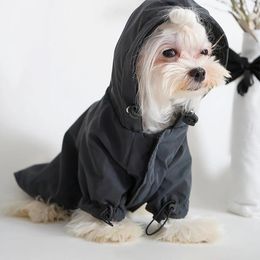 Dog Apparel Reflective Hoodie Pet Raincoat Waterproof Dazzling Jacket Thickened Autumn Winter Padded Adjustable Warm Costume G3
