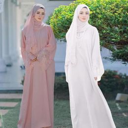 Ethnic Clothing Middle Eastern Women's Muslim Robe Malay Indonesian Dress Jalabiya For Women With Headscarf