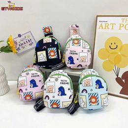 Backpacks Hot selling cute cartoon cat childrens backpack messenger bag coin wallet handbag boy and girl mini shoulder bag school baby backpack d240516