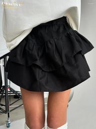 Skirts Clacive Fashion Loose Black For Women 2024 Casual High Waist Mini Elegant Classic Pleated Skirt Female Clothing