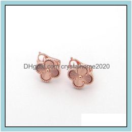 Clip-On & Screw Back Luxury Designer Earrings Four-Leaf Clover Cleef Womens Fashion 18K Gold Earring Jewellery Drop Delivery Dhuly