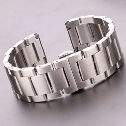 Stainless Steel Watch Band Bracelet 18 20 21 22 23 24mm Women Men Solid Metal Wristband Replacement Strap Accessories With Tool 240515