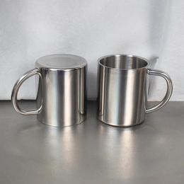 Mugs Double Wall Stainless Steel Coffee Mug 220ml Portable Pot Milk Tea Cup Travel Office Water