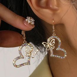 Dangle Earrings Love Sparkling Zircon Fashion Butterfly Light Luxury Women's Festival Party Accessories Gift