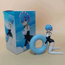 Action Toy Figures Anime Figure Kneeling Girl Swimming Circle Model Doll Action Figures Collection Toys for Boy Birthday Gifts PVC box-packed Y240516