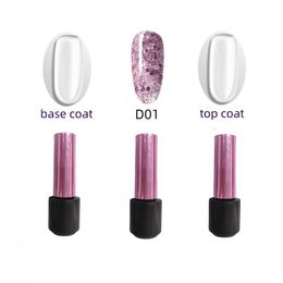 8ml 3 pieces per lot Glitter Colour gel+Base coat+Top coat UV Led Gel Semi permanent Gel Polish