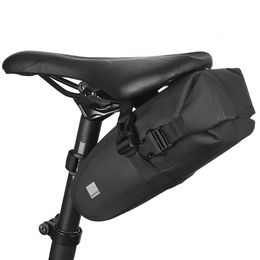 MTB Road Bike Saddle Bag Waterproof Bicycle Storage Bag Reflective Cycling Rear Seat Post Bag Large Capacity Tail Rear Bag 240516
