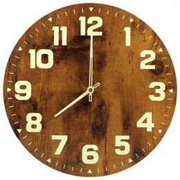 Wall Clocks Luminous Wooden Glow In The Dark Clock 12 Inch Silent Non-Ticking Lighted Battery Operated Night Light