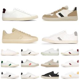 Vejasneakers Womens Casual Shoes French Brazil Green Low-carbon Life V Organic Cotton Flats Platform Sneakers Classic White Designer Men