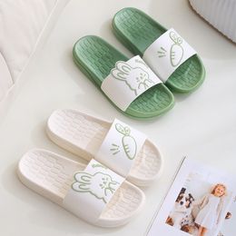 Summer new home slippers for external wear non slip indoor slippers dirt resistant and easy to wash cartoon cute bathroom one word shoes