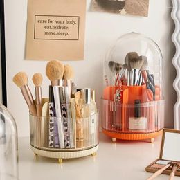 Storage Boxes Cosmetics Bucket Grid With Lid Transparent Simple And Light Luxury Makeup Brush Lipstick Holder Stationery Box