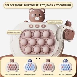 Decompression Toy Pop Quick Push Bubble Game Mane Kids Cartoon Fun Whac-A-Mole Squeeze Pressure Sensor Fidget Gifts H240516