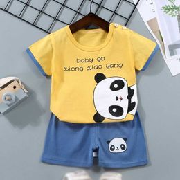 Clothing Sets Summer 2-piece/set baby clothing set childrens cartoon T-shirt childrens casual baby clothing WX