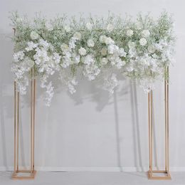 Decorative Flowers 2M Luxury White Babybreath Cherry Blossom Rose Orchid Flower Row Wedding Backdrop Arch Decor Floral Arrangement Event