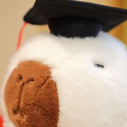 2024 Graduation Cute Stuffed Animal Black Cap with Diploma Kawaii Plush Capybara Toy Doll For Students Collegee