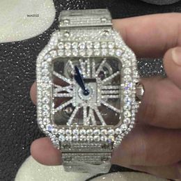 Men Watch With Diamond Diamond watch Fine Steel strap Sapphire Glass waterproof and sweatproof diamond watch movement 7G8W
