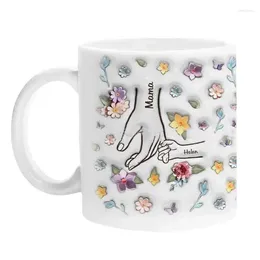 Mugs Mother's Coffee Cups Ceramic Mom's Mug With Floral Pattern Drinking Beverage Container To Express Love For Chocolate