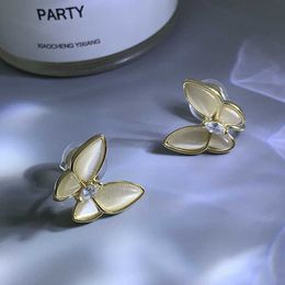Gentle temperament butterfly earrings Vaned Earrings luxury elegant highend ear hole female with original logo box