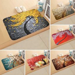 Carpet 3D oil painting art mat wrinkle resistant door outdoor entrance floor decoration washable carpet non slip easy to clean H240516