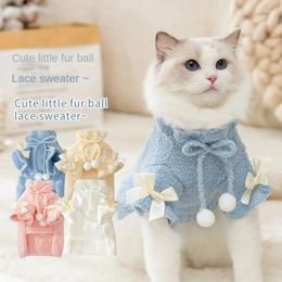 Dog Apparel Autumn And Winter Cat Sweater Cute Little Hair Ball Two Foot Knit Shirt Thickened Warm Clothing Pet Supplies