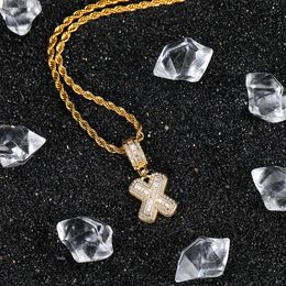 Designer necklace small crystal sugar zircon 26 English letters pendant gold-plated necklace gold and silver two color Fried Dough Twists chain.