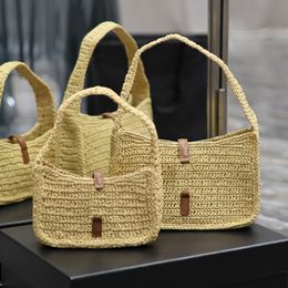 Top Quality LE 5 A 7 Shoulder Bag Luxury Designer Straw Weave Brass Hardware Underarm Bag Fashion Women Vacation Casual Crossbody Tote Handbag Purse