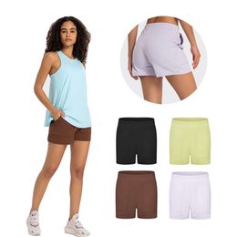 Workout Shorts Women Wide Leg Athletic Shorts High Waist Yoga Shorts Tummy Control Gym Short with Pockets