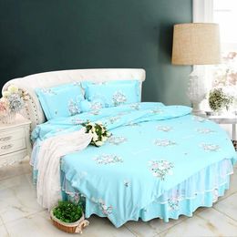 Bedding Sets Customized Round Corner Bed Floral Flower Princess Luxury Duvet Cover Sheet Pillowcase Kit
