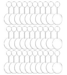Acrylic Transparent Circle Discs Set Key Chains Clear Round Keychain Blanks for DIY Transparent7516566