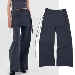 Women's Pants Maxdutti Culotte High Waisted Straight Leg Casual Women Fashion Minimalist Retro Design Trousers For