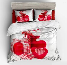 Bedding Sets Kids Bedroom Decor Duvet Cover Set Christmas Series Red Shoes And Gifts Pattern Bedclothes 2/3 PCS With Pillowcases