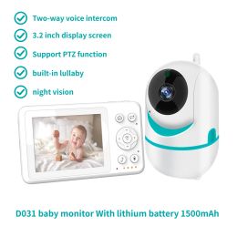 D031 Baby Monitor Audio and Video Wireless 3.2'' Display Camera Built-in Lullaby Night Vision With Nanny PTZ Camera 2-way Audio