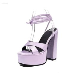 Oversize Size Big Large for Sandals Women and Ladies Thick Sole Strap Heel with Roman Style Personality 739 d 9c4b