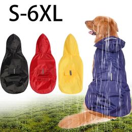 Dog Raincoat Waterproof Hoodie Jacket Rain Poncho Pet Rainwear Clothes with Reflective Stripe Outdoor Dogs Raincoat Accessories 240515