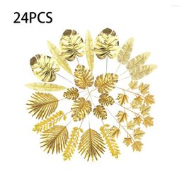 Decorative Flowers 24 Pieces Wedding Party Banquet Portable Artificial Leaves Home Living Room Simulation Leaf Holiday Festival