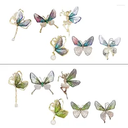 Brooches Fashionable Butterfly Collar Pin Elegant Crystal Insect Cloth Accessory Dropship