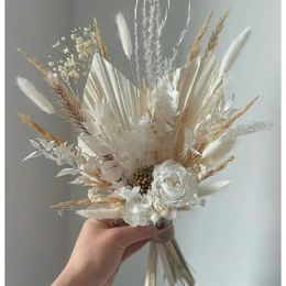 Natural Dried Reeds Decor Dried Pampas Grass Bouquet Bunny Tails Bouquet For Dried Bouquet Wedding Party Arrangements Home Decor 240515