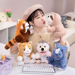 Hot Stuffed Plush Animals Toys Hand Finger Story Puppet Kawaii Dolls Educational Baby Duck Lamb Cow Dog Horse Children Gift