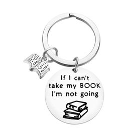 Book Lover Gift Bookworm Keychain If I can't take my book keyring Reader Writer Birthday Gift mini book keychain