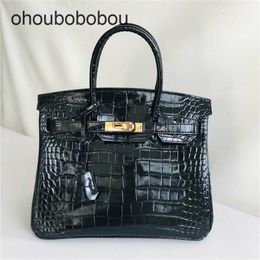 Handmade Handbag Bag Leather Luxurys Crocodile Handbag Cowhide Women's Quality Fashion Handheld One Shoulder Crossbody Cy