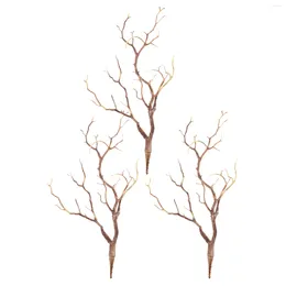 Decorative Flowers 3 Pcs Decor Decoration Decorations Fake Trees LED Birch Branches Artificial Plants For Vintage