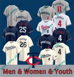 Twins Royce Lewis Baseball Jerseys Minnesota 25 Byron Buxton Jersey Max Kepler Jorge Polanco Luis Arraez Jorge Lopez Jhoan Duran Carlos Correa Joe Ryan Nick 2024