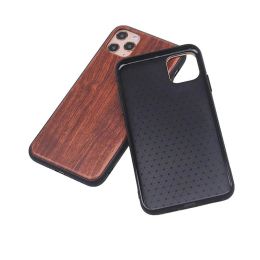 Real Wood Case TPU Arc Edge Wooden Cover Retro Protector Cases For iPhone 15 14 Plus 13 12 11 Xs Max 8 7 Plus LL