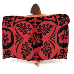Floral Print Polynesian Art Pattern Custom Sarong Seaside Apron Summer Beach Coat Comfort Scarf In Quality Fabric