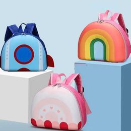 Backpacks New Rainbow Childrens Backpack Kindergarten backpack Cute backpack for boys and girls aged 3-5 Childrens backpack d240516