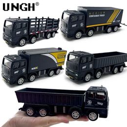 Diecast Model Cars UNGH Simulation Transporter Container Truck Freight Vehicle Childrens Pulling Model Childrens Education Toys WX